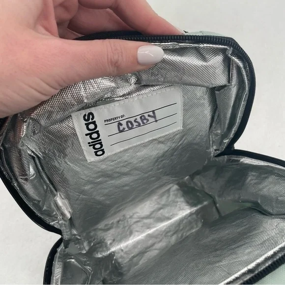 ADIDAS Mint Green/Black Logo insulated Lunch Bag tote - Picture 7 of 11